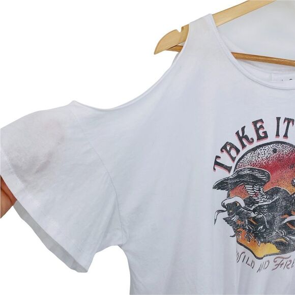 IOC by Iconic cold shoulder tied front eagles lyrics tee size large - Picture 2 of 7